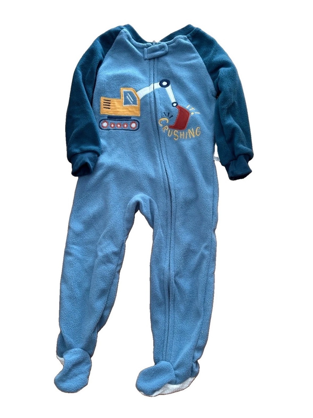 Sleep On It Baby Boys One Piece Footed Fleece Pajamas - Navy - 18M
